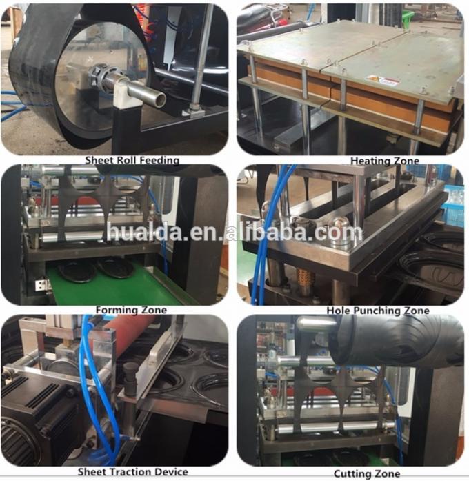 Máquina thermoforming da tampa plástica da tampa da abóbada para a caixa de papel do alimento